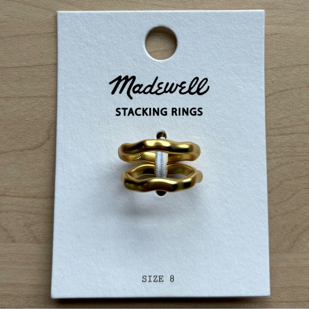 NWT Madewell Stacking Rings, Size 8